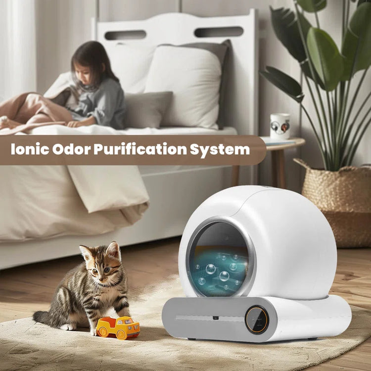 New Automatic Cat Litter Box for 1-3 Cats, Smart Self-Cleaning Litter Box for Kittens, App-Controlled Kitty Litter Box, Advanced Odor Control & Waste Disposal System, Easy to Use for Multiple Cats & Hassle-Free Maintenance