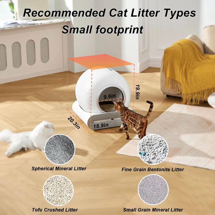 New Automatic Cat Litter Box for 1-3 Cats, Smart Self-Cleaning Litter Box for Kittens, App-Controlled Kitty Litter Box, Advanced Odor Control & Waste Disposal System, Easy to Use for Multiple Cats & Hassle-Free Maintenance