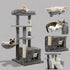 Cat Tree for Indoor Cats, 45 Inches Multi-Level Cat Tower with Sisal Covered Scratching Posts, Spacious Condo, Cozy Hammock and Plush Top Perch