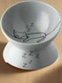 Raised Cat Bowl for Dry Wet Cat Food, Ceramic Elevated Pet Bowl Cat Dish, Protect Cat&